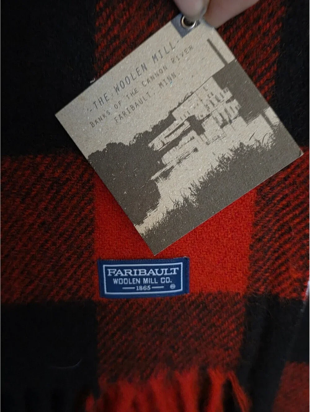 Vintage Faribault Woolen Mill Buffalo Plaid Wool Throw Blanket NWT 52x54